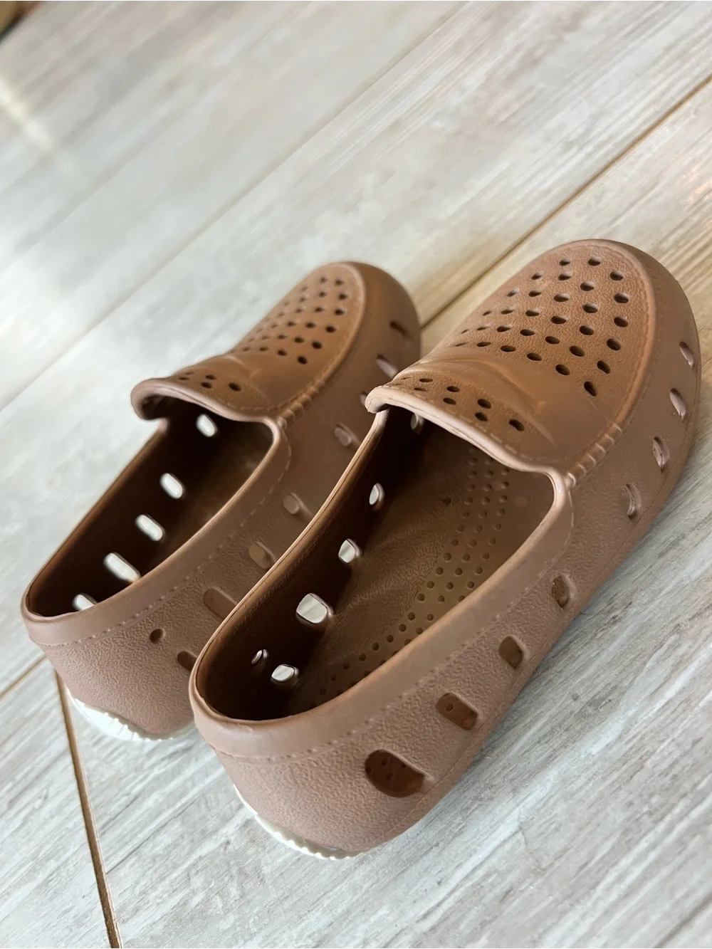 Baby & Walker Slip-On Perforated Shoes in Light Brown